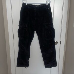 Black Corduroy Cargo Pants